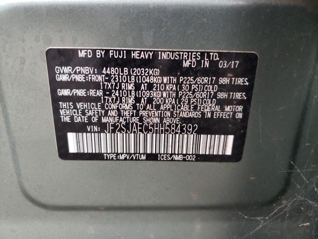 Photo 9 VIN: JF2SJAEC5HH584392 - SUBARU FORESTER 2 