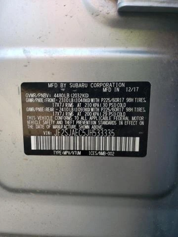 Photo 12 VIN: JF2SJAEC5JH533335 - SUBARU FORESTER 2 