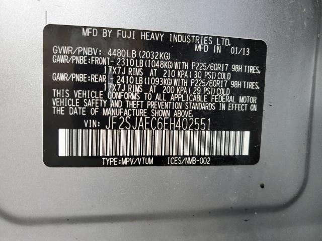 Photo 12 VIN: JF2SJAEC6EH402551 - SUBARU FORESTER 