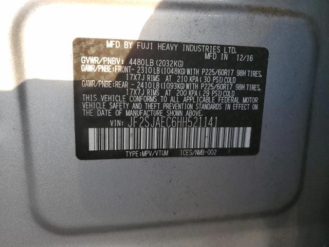 Photo 12 VIN: JF2SJAEC6HH521141 - SUBARU FORESTER 2 