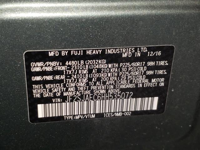 Photo 9 VIN: JF2SJAEC6HH535072 - SUBARU FORESTER 2 