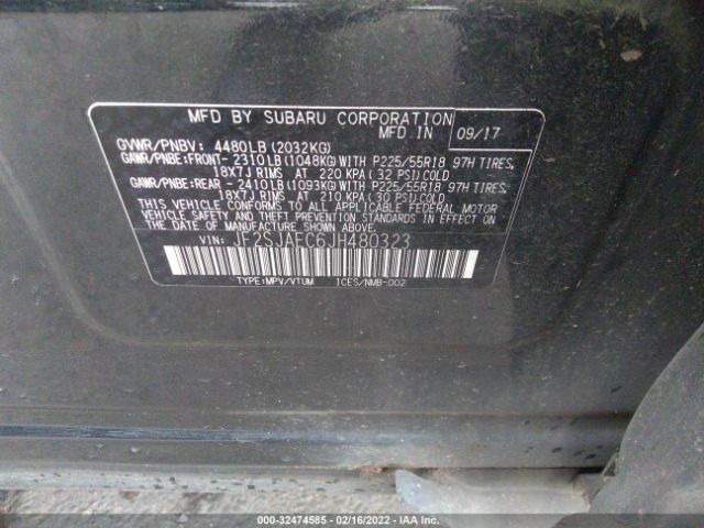 Photo 8 VIN: JF2SJAEC6JH480323 - SUBARU FORESTER 