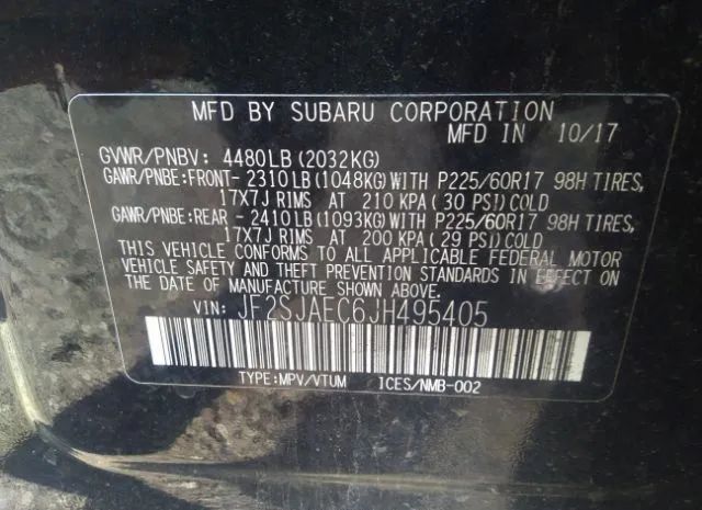 Photo 8 VIN: JF2SJAEC6JH495405 - SUBARU FORESTER 