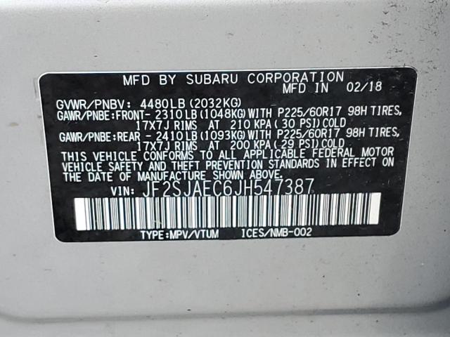 Photo 11 VIN: JF2SJAEC6JH547387 - SUBARU FORESTER 2 