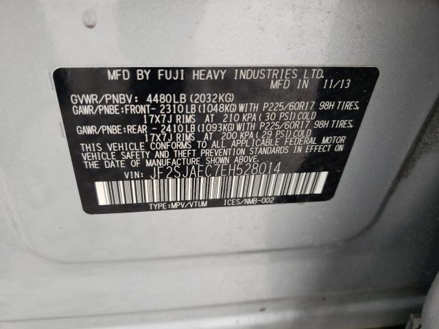 Photo 9 VIN: JF2SJAEC7EH528014 - SUBARU FORESTER 2 