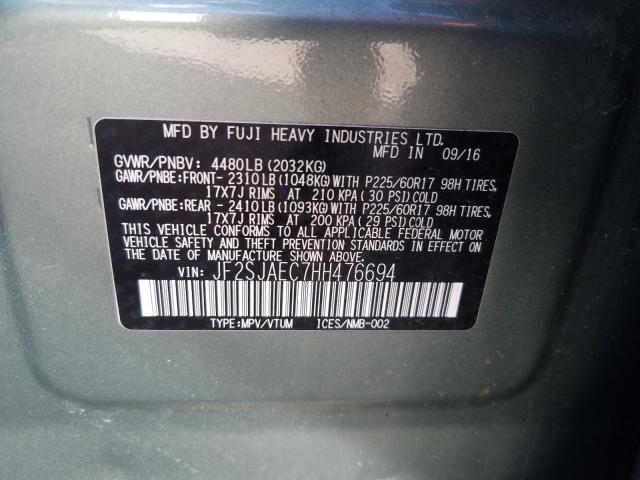 Photo 9 VIN: JF2SJAEC7HH476694 - SUBARU FORESTER 