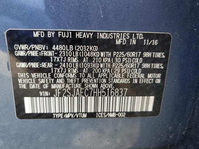 Photo 11 VIN: JF2SJAEC7HH516837 - SUBARU FORESTER 