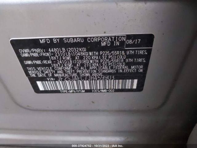 Photo 8 VIN: JF2SJAEC7JH459903 - SUBARU FORESTER 