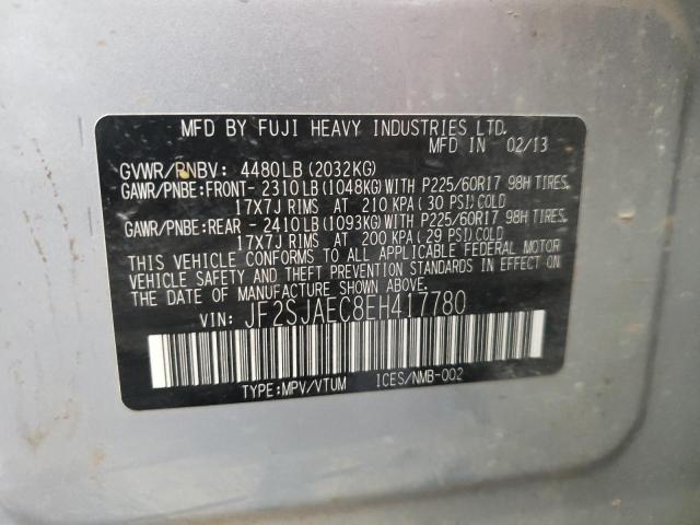 Photo 9 VIN: JF2SJAEC8EH417780 - SUBARU FORESTER 2 