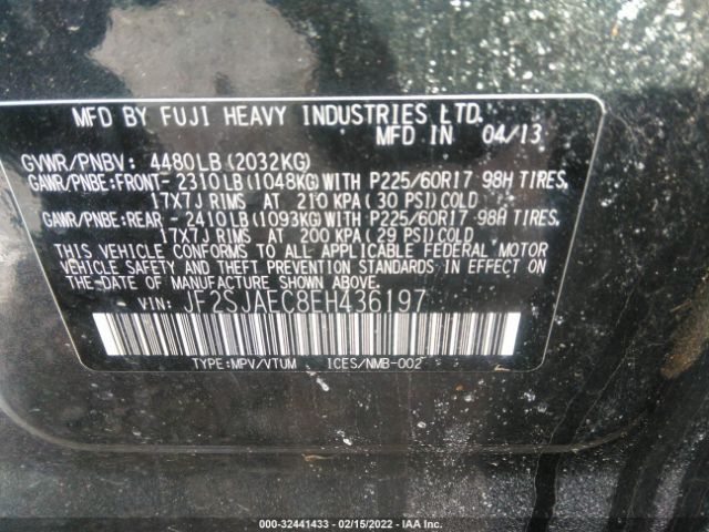 Photo 8 VIN: JF2SJAEC8EH436197 - SUBARU FORESTER 