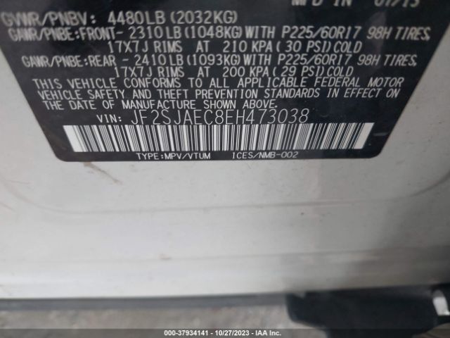 Photo 8 VIN: JF2SJAEC8EH473038 - SUBARU FORESTER 