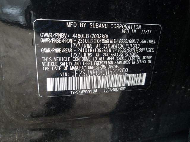 Photo 9 VIN: JF2SJAEC8JH522359 - SUBARU FORESTER 2 