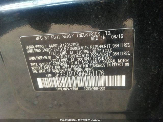 Photo 8 VIN: JF2SJAEC9HH461176 - SUBARU FORESTER 