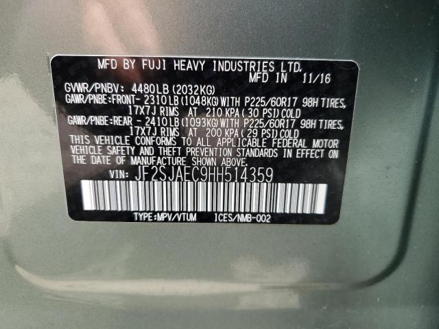 Photo 11 VIN: JF2SJAEC9HH514359 - SUBARU FORESTER 