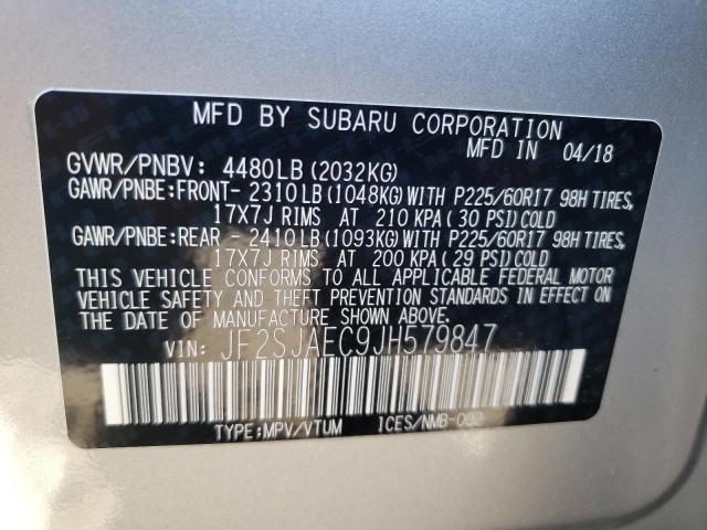 Photo 9 VIN: JF2SJAEC9JH579847 - SUBARU FORESTER 2 