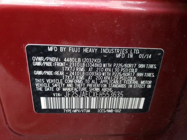 Photo 9 VIN: JF2SJAECXEH553635 - SUBARU FORESTER 2 