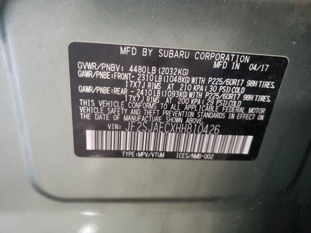 Photo 9 VIN: JF2SJAECXHH810426 - SUBARU FORESTER 2 