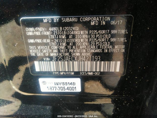 Photo 8 VIN: JF2SJAECXJH421193 - SUBARU FORESTER 