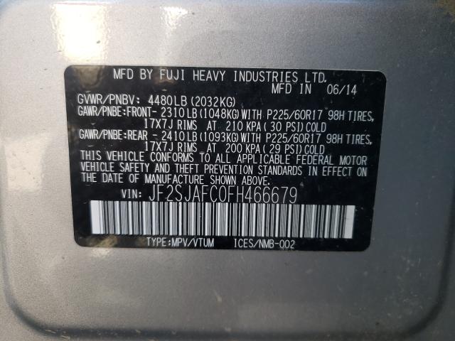 Photo 9 VIN: JF2SJAFC0FH466679 - SUBARU FORESTER 2 