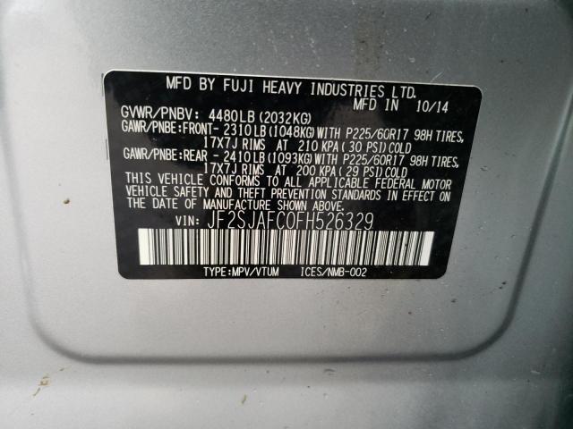 Photo 12 VIN: JF2SJAFC0FH526329 - SUBARU FORESTER 2 