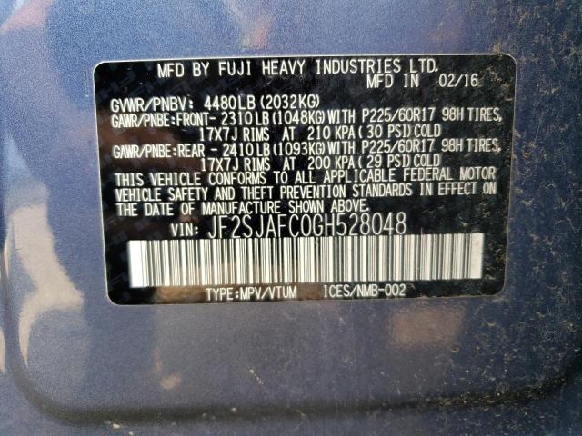 Photo 11 VIN: JF2SJAFC0GH528048 - SUBARU FORESTER 2 