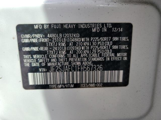 Photo 12 VIN: JF2SJAFC1FH567326 - SUBARU FORESTER 2 