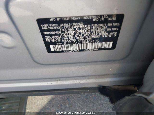 Photo 8 VIN: JF2SJAFC1GH408436 - SUBARU FORESTER 