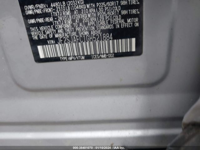 Photo 8 VIN: JF2SJAFC1GH521884 - SUBARU FORESTER 