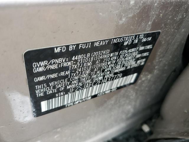 Photo 12 VIN: JF2SJAFC2FH437779 - SUBARU FORESTER 