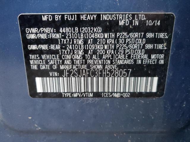 Photo 12 VIN: JF2SJAFC3FH528057 - SUBARU FORESTER 