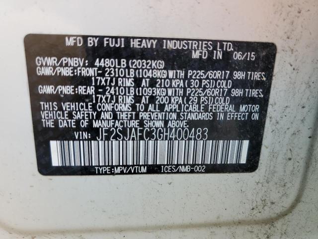 Photo 12 VIN: JF2SJAFC3GH400483 - SUBARU FORESTER 2 