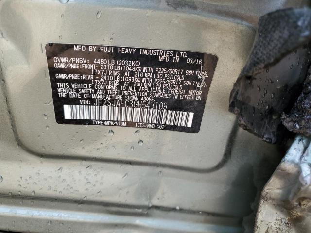 Photo 12 VIN: JF2SJAFC3GH543109 - SUBARU FORESTER 