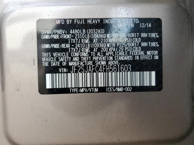 Photo 12 VIN: JF2SJAFC4FH561603 - SUBARU FORESTER 