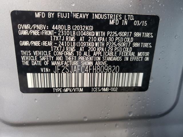 Photo 9 VIN: JF2SJAFC4FH809820 - SUBARU FORESTER 2 