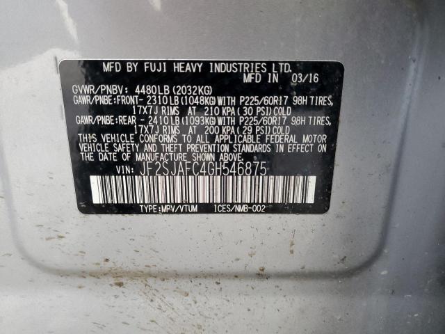 Photo 12 VIN: JF2SJAFC4GH546875 - SUBARU FORESTER 2 