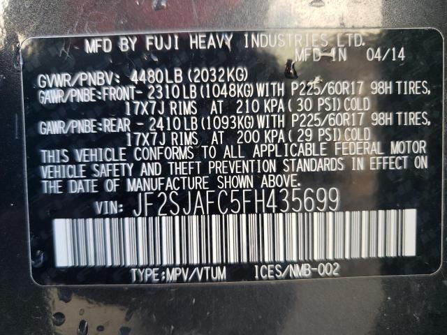 Photo 12 VIN: JF2SJAFC5FH435699 - SUBARU FORESTER 