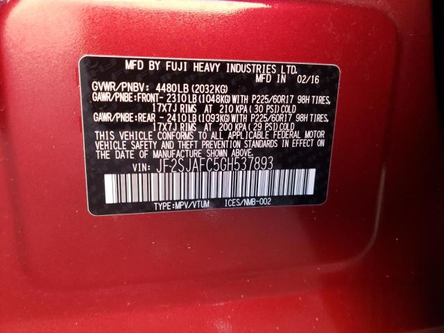 Photo 9 VIN: JF2SJAFC5GH537893 - SUBARU FORESTER 2 