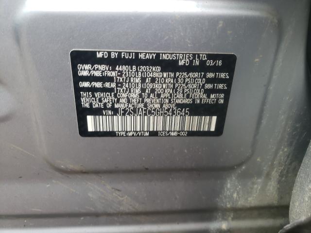 Photo 9 VIN: JF2SJAFC5GH543645 - SUBARU FORESTER 2 