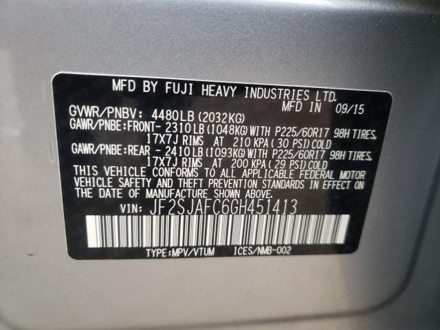 Photo 9 VIN: JF2SJAFC6GH451413 - SUBARU FORESTER 2 