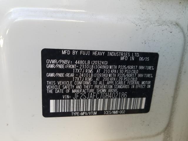 Photo 9 VIN: JF2SJAFC7GH402186 - SUBARU FORESTER 2 