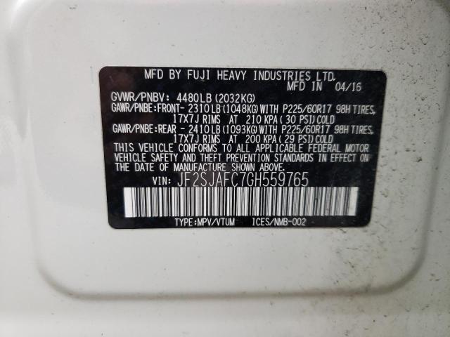 Photo 11 VIN: JF2SJAFC7GH559765 - SUBARU FORESTER 2 