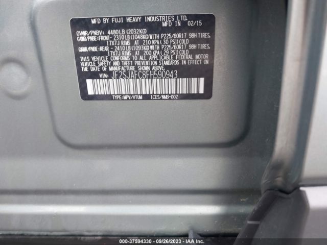 Photo 8 VIN: JF2SJAFC8FH590943 - SUBARU FORESTER 