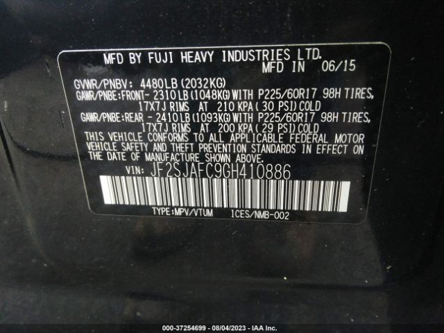 Photo 8 VIN: JF2SJAFC9GH410886 - SUBARU FORESTER 