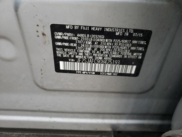 Photo 9 VIN: JF2SJAFC9GH425193 - SUBARU FORESTER 2 