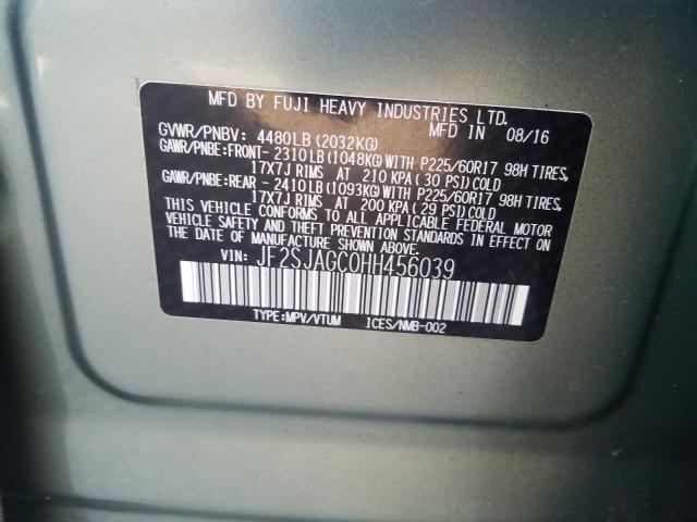 Photo 9 VIN: JF2SJAGC0HH456039 - SUBARU FORESTER 2 