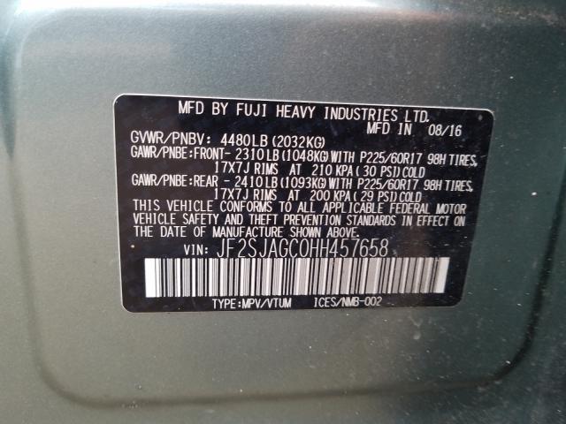 Photo 9 VIN: JF2SJAGC0HH457658 - SUBARU FORESTER 2 