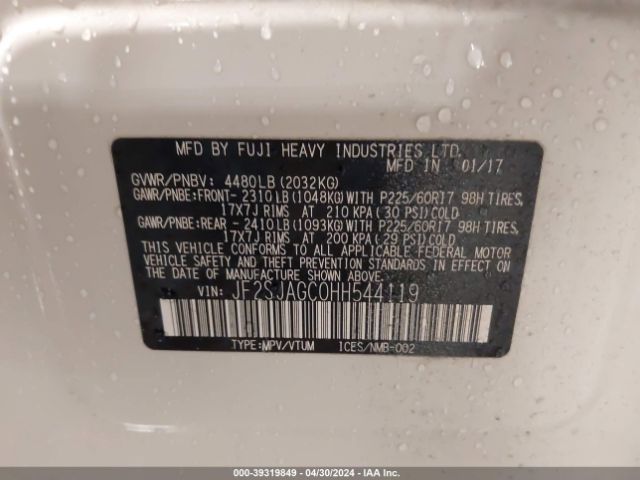 Photo 8 VIN: JF2SJAGC0HH544119 - SUBARU FORESTER 