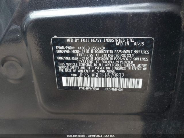 Photo 8 VIN: JF2SJAGC1FH579832 - SUBARU FORESTER 