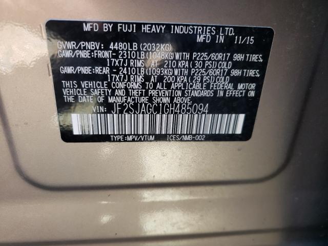 Photo 9 VIN: JF2SJAGC1GH485094 - SUBARU FORESTER 2 