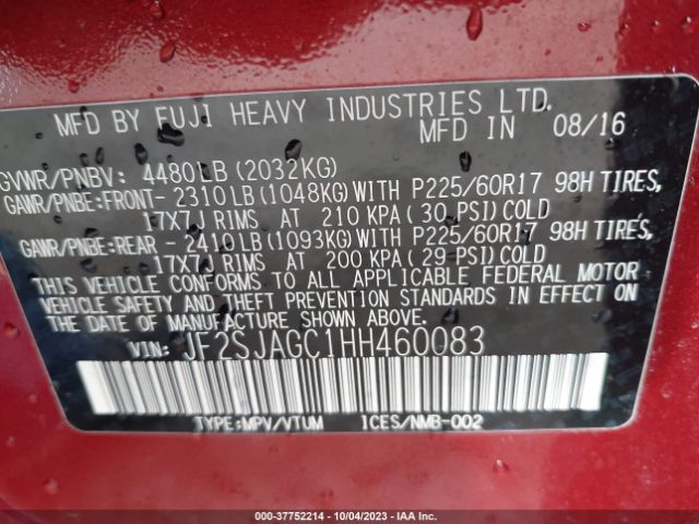 Photo 8 VIN: JF2SJAGC1HH460083 - NISSAN ROGUE 